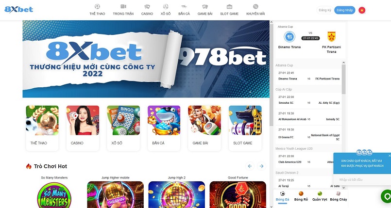 8xbet là cổng game giải trí trực tuyến nổi tiếng với nhiều trò chơi cá cược hấp dẫn